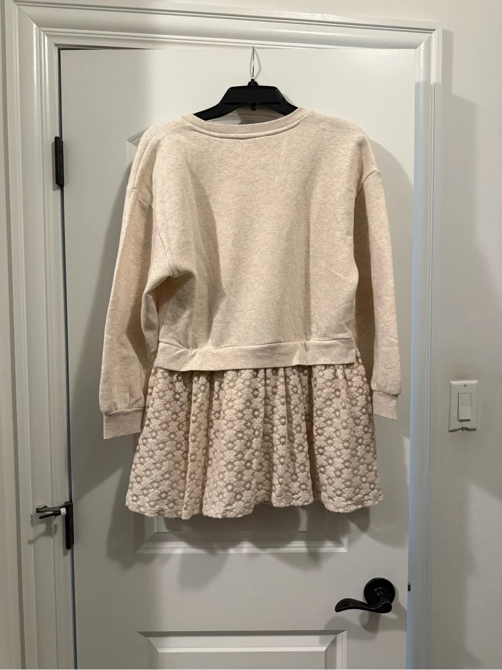 GAP Cream Layered Lace-Hem Pullover Dress